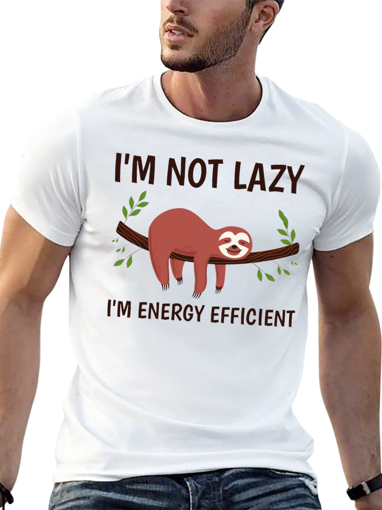 Funny Sloth T-Shirt - Im Not Lazy Energy Efficient