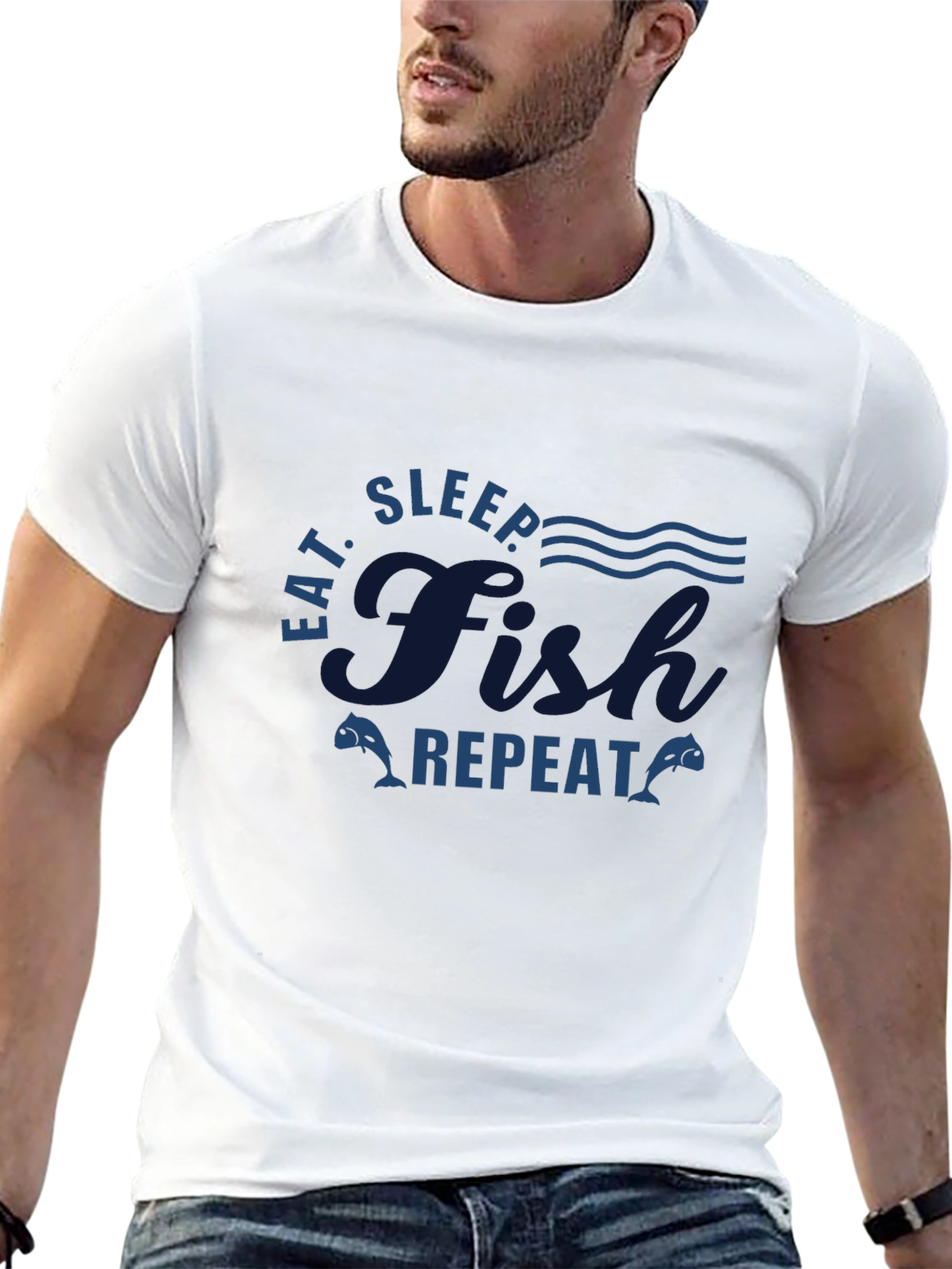 Eat Sleep Fish Repeat Graphic T-Shirt