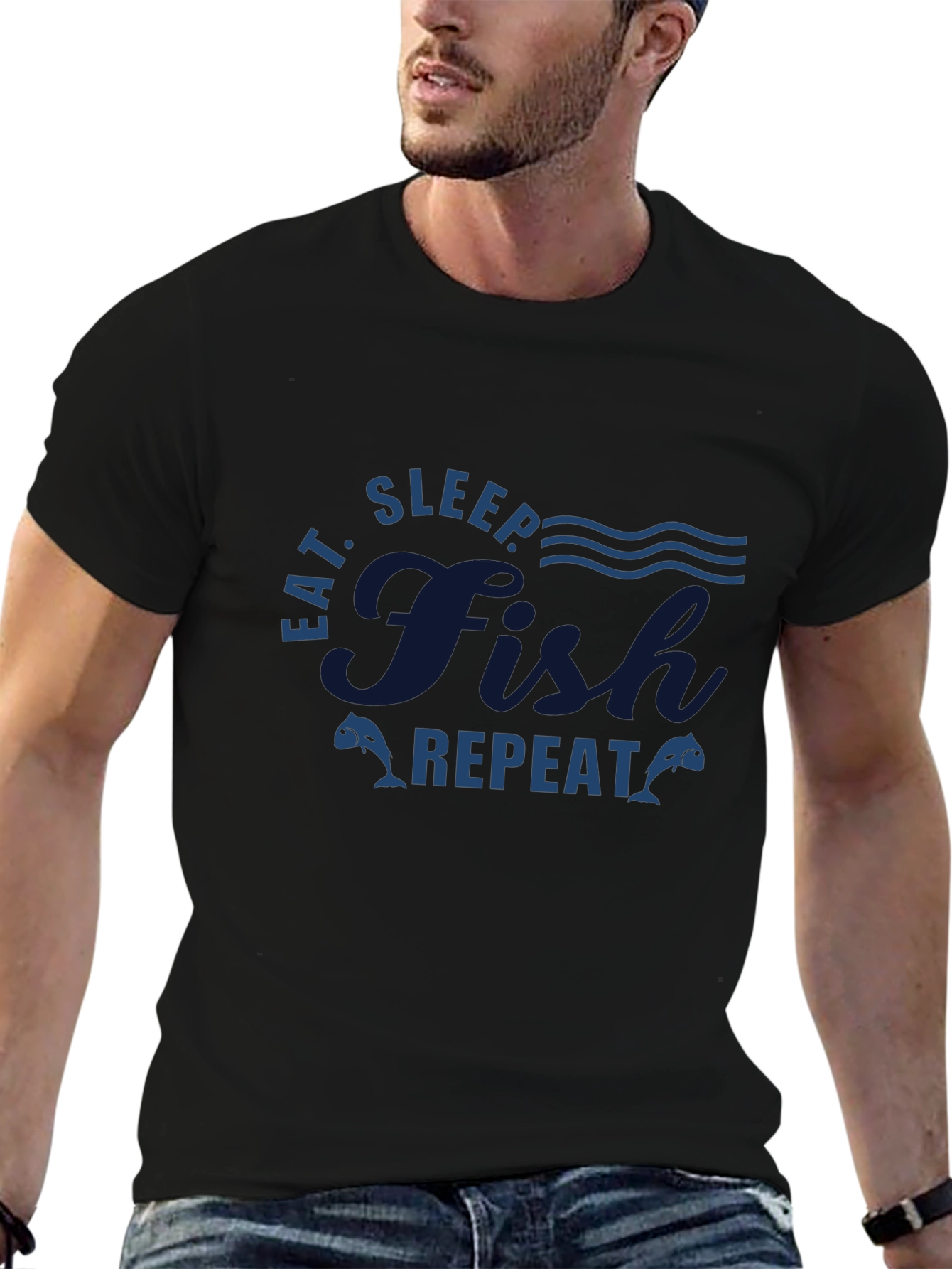 Eat Sleep Fish Repeat Graphic T-Shirt