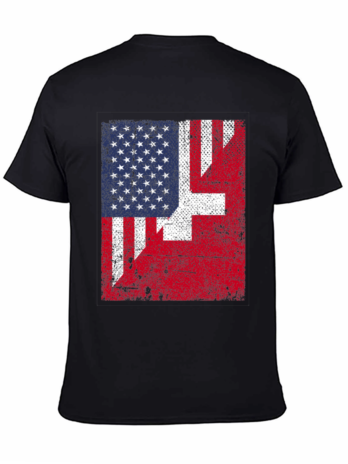 US & Swiss Flag Graphic T-Shirt