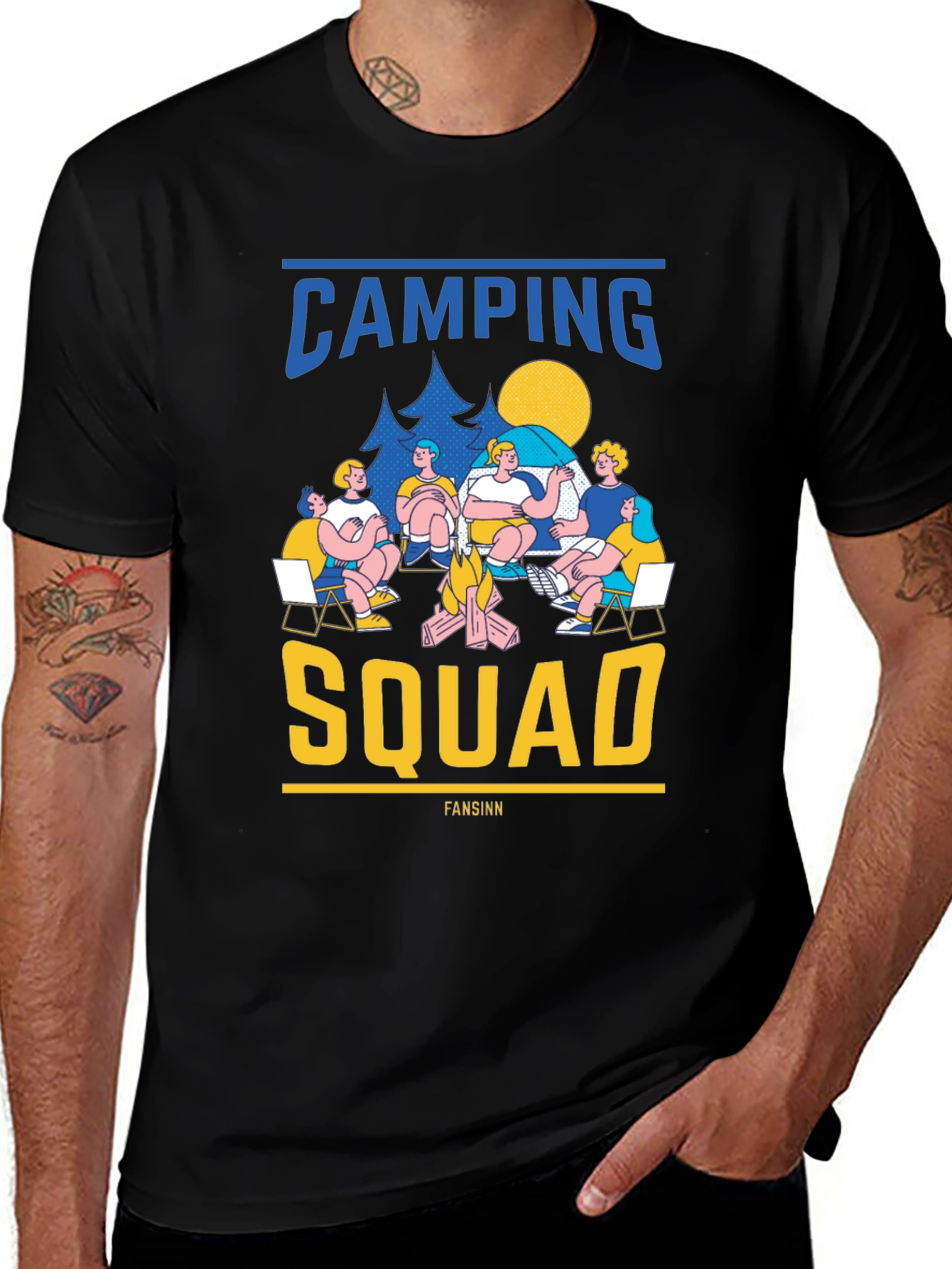 Camping Squad Graphic T-Shirt - Bonfire & Friends Tee