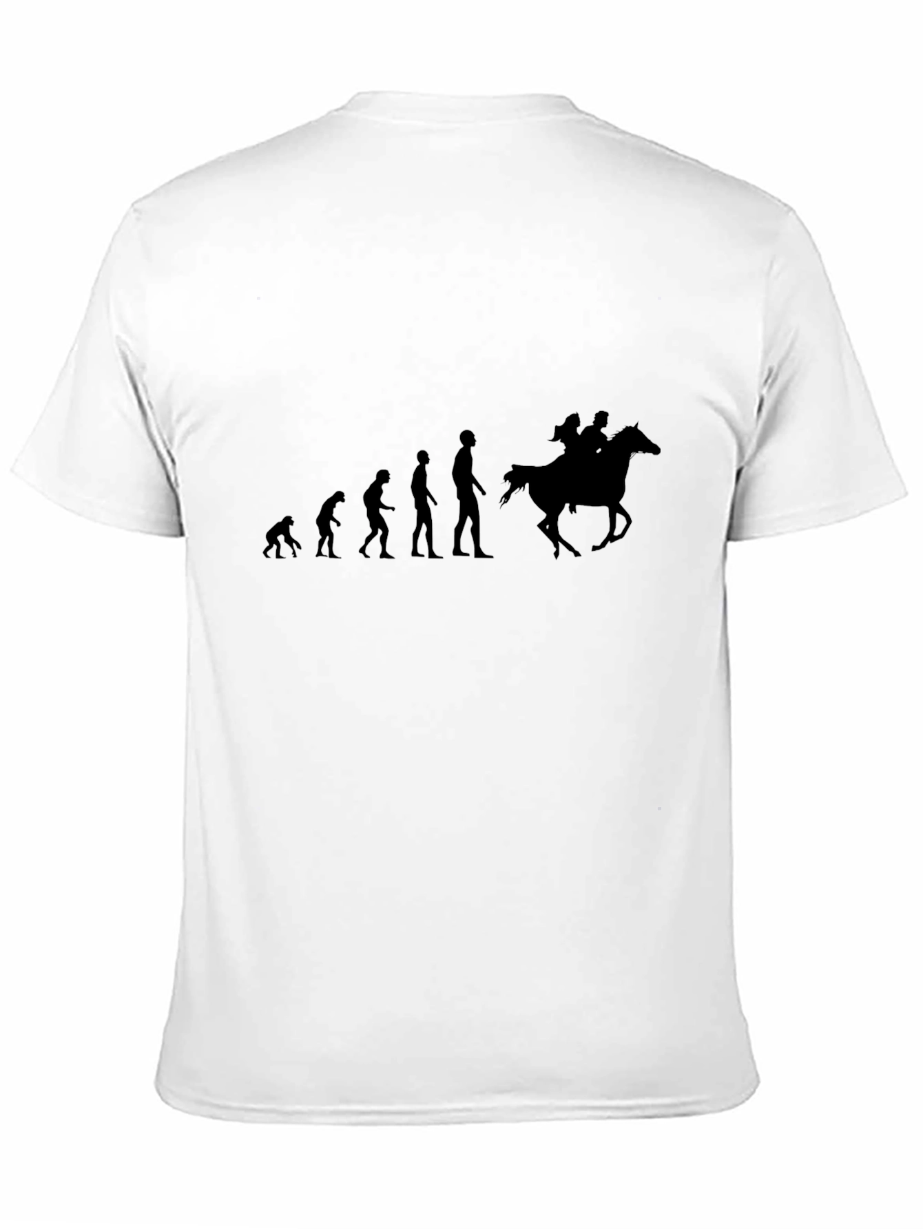 Evolution of Horse Riding Black T-Shirt