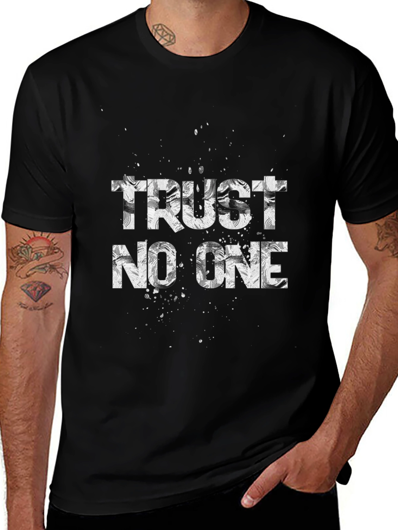 Trust No One Black Graphic Tee