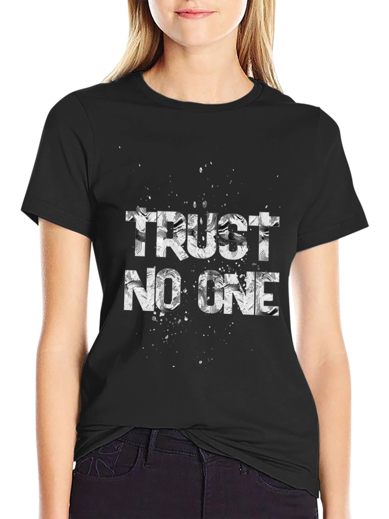 Trust No One Black Graphic Tee