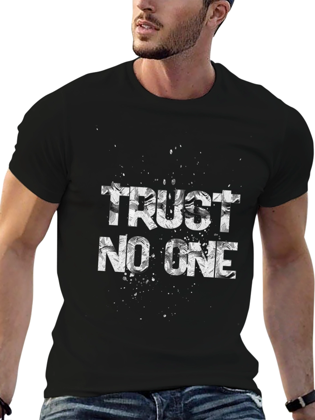 Trust No One Black Graphic Tee