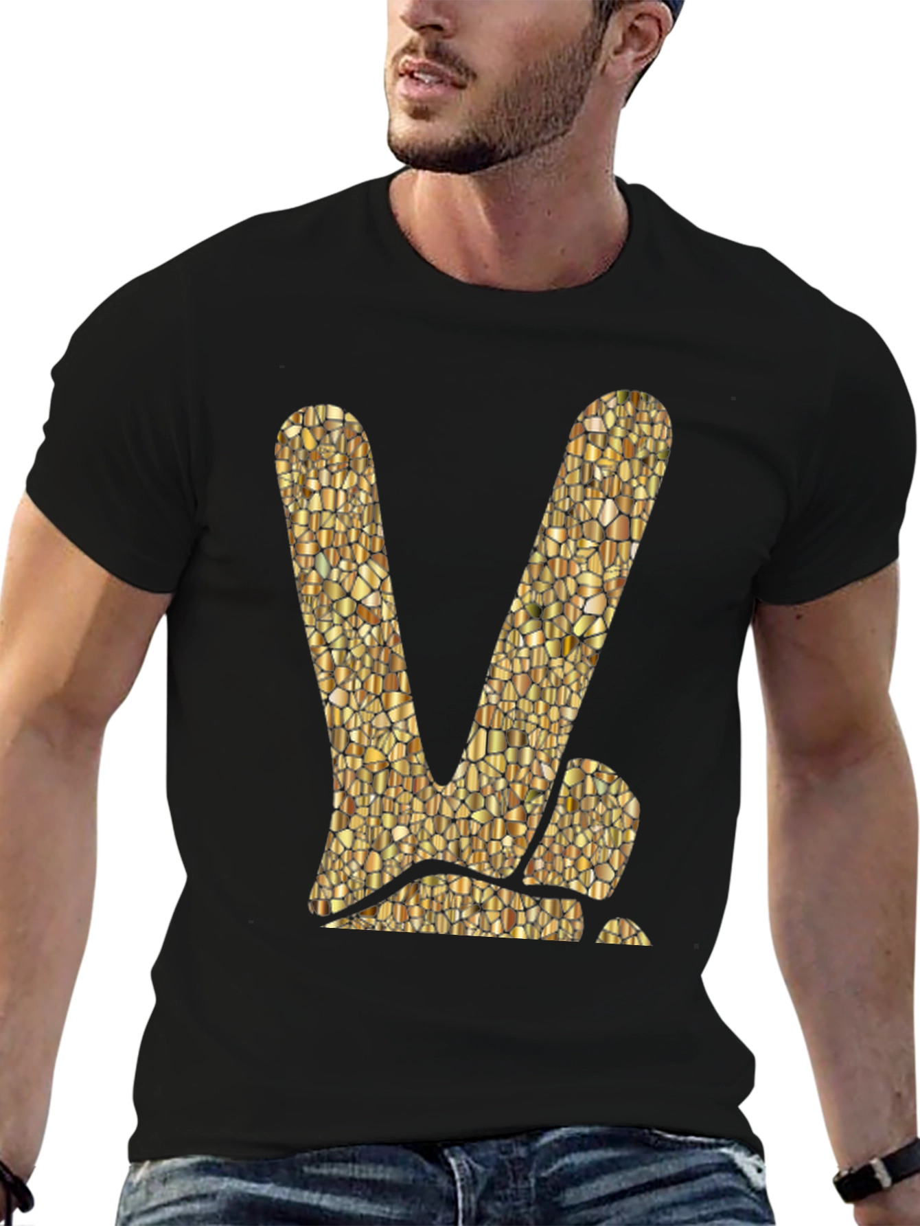 Peace Sign Graphic Tee - Stylish Black T-Shirt