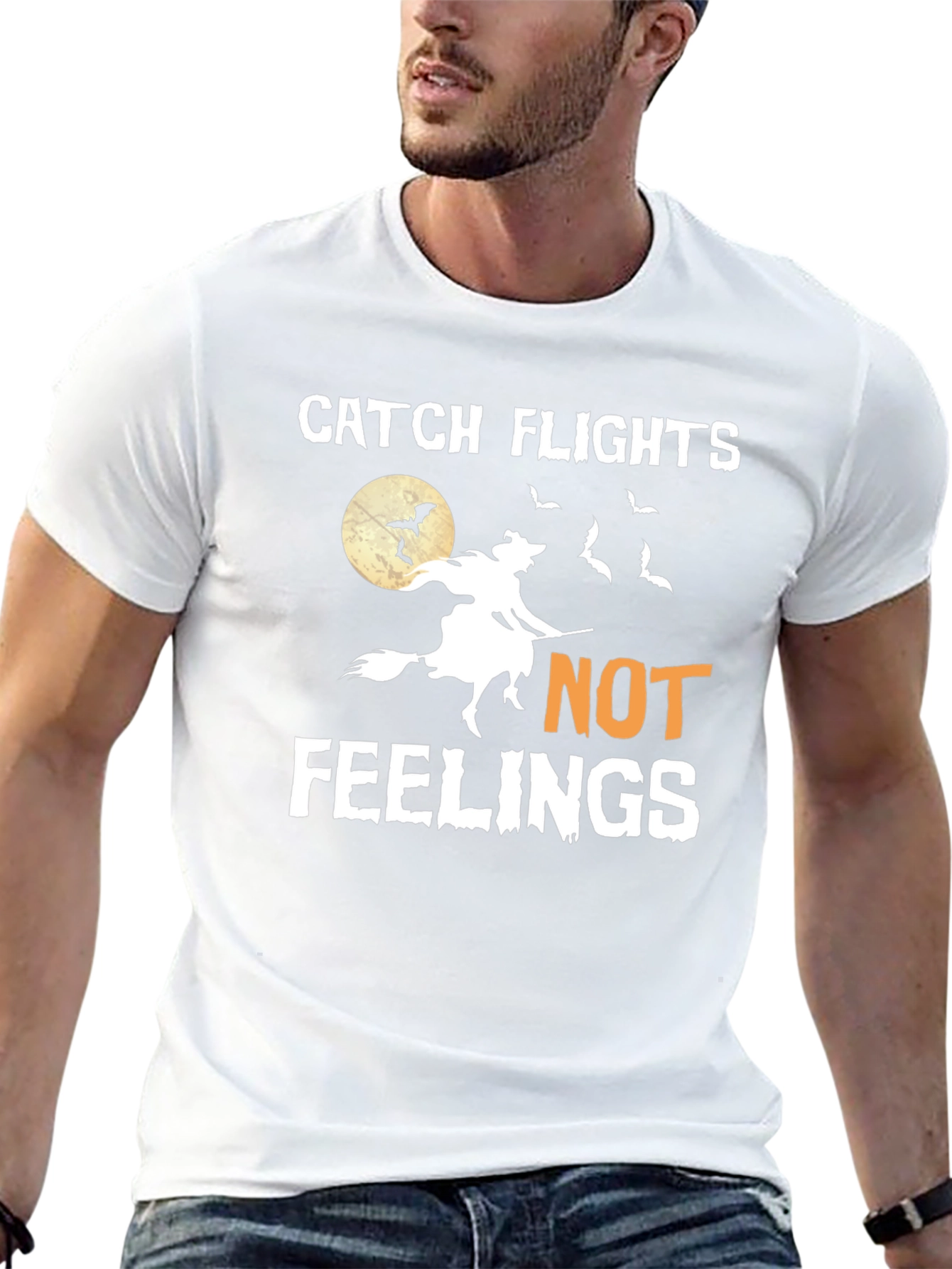 Catch Flights Not Feelings Halloween Witch T-Shirt