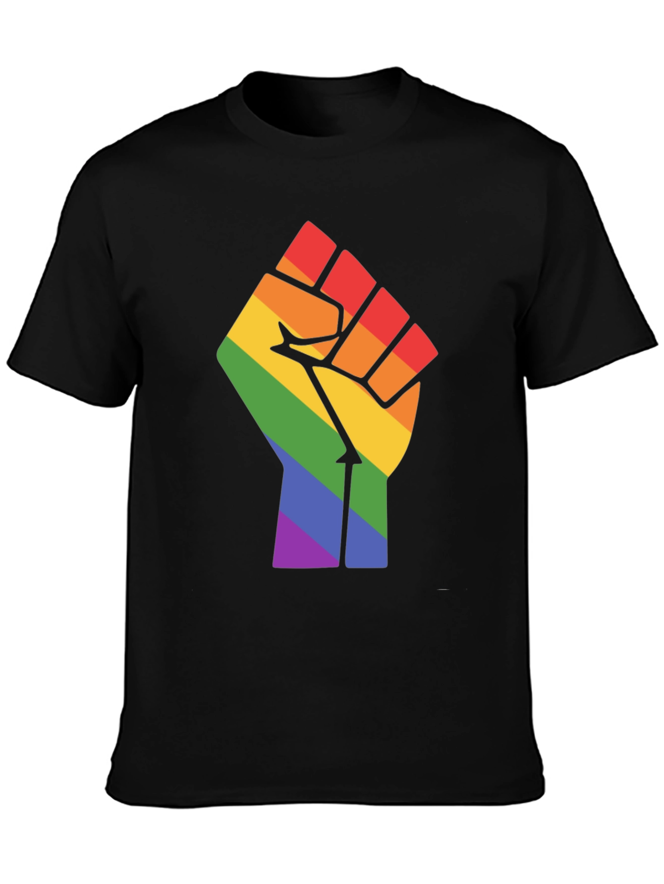 Pride Fist Graphic Tee - Black Cotton Blend