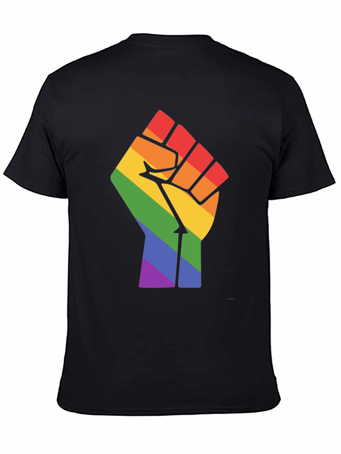 Pride Fist Graphic Tee - Black Cotton Blend