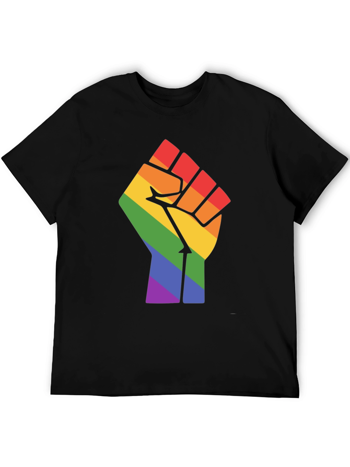 Pride Fist Graphic Tee - Black Cotton Blend
