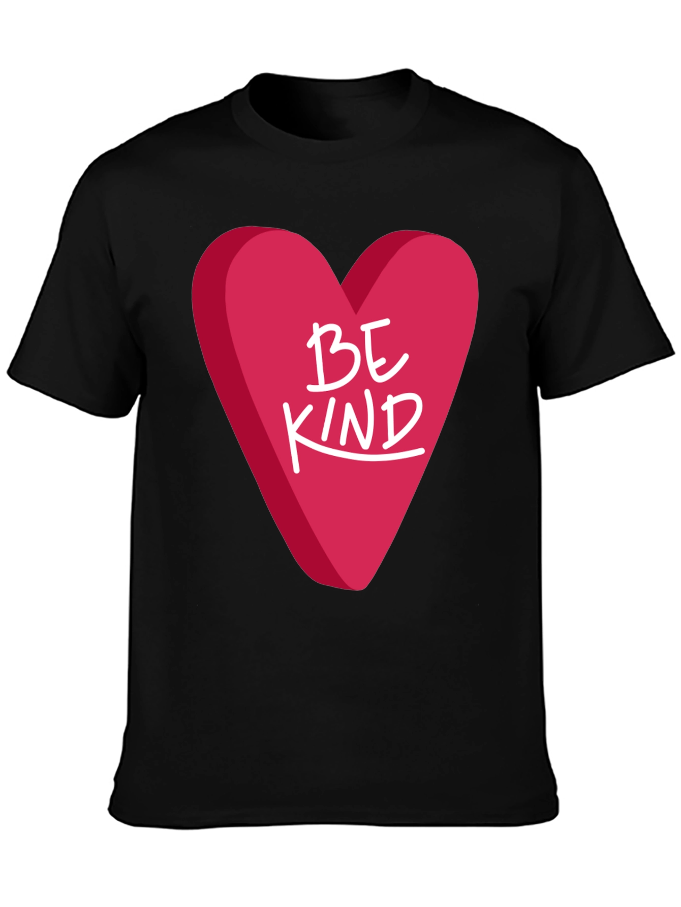 Be Kind Heart Graphic Black T-Shirt