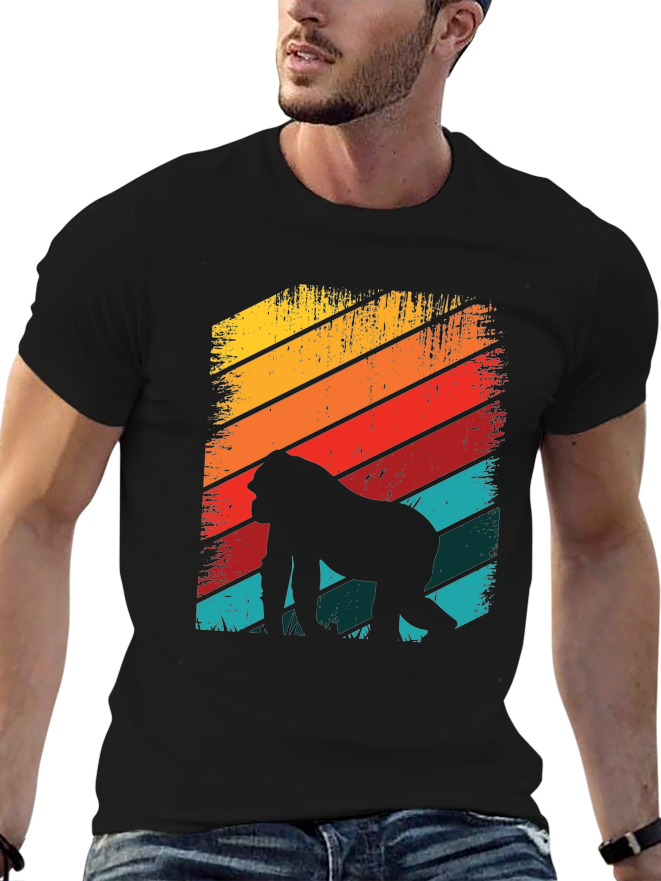 Retro Gorilla Silhouette Graphic Tee