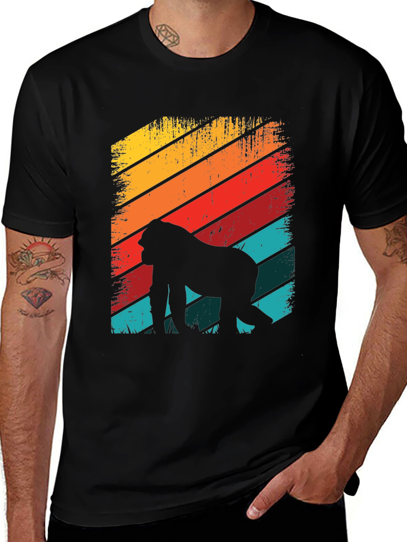 Retro Gorilla Silhouette Graphic Tee
