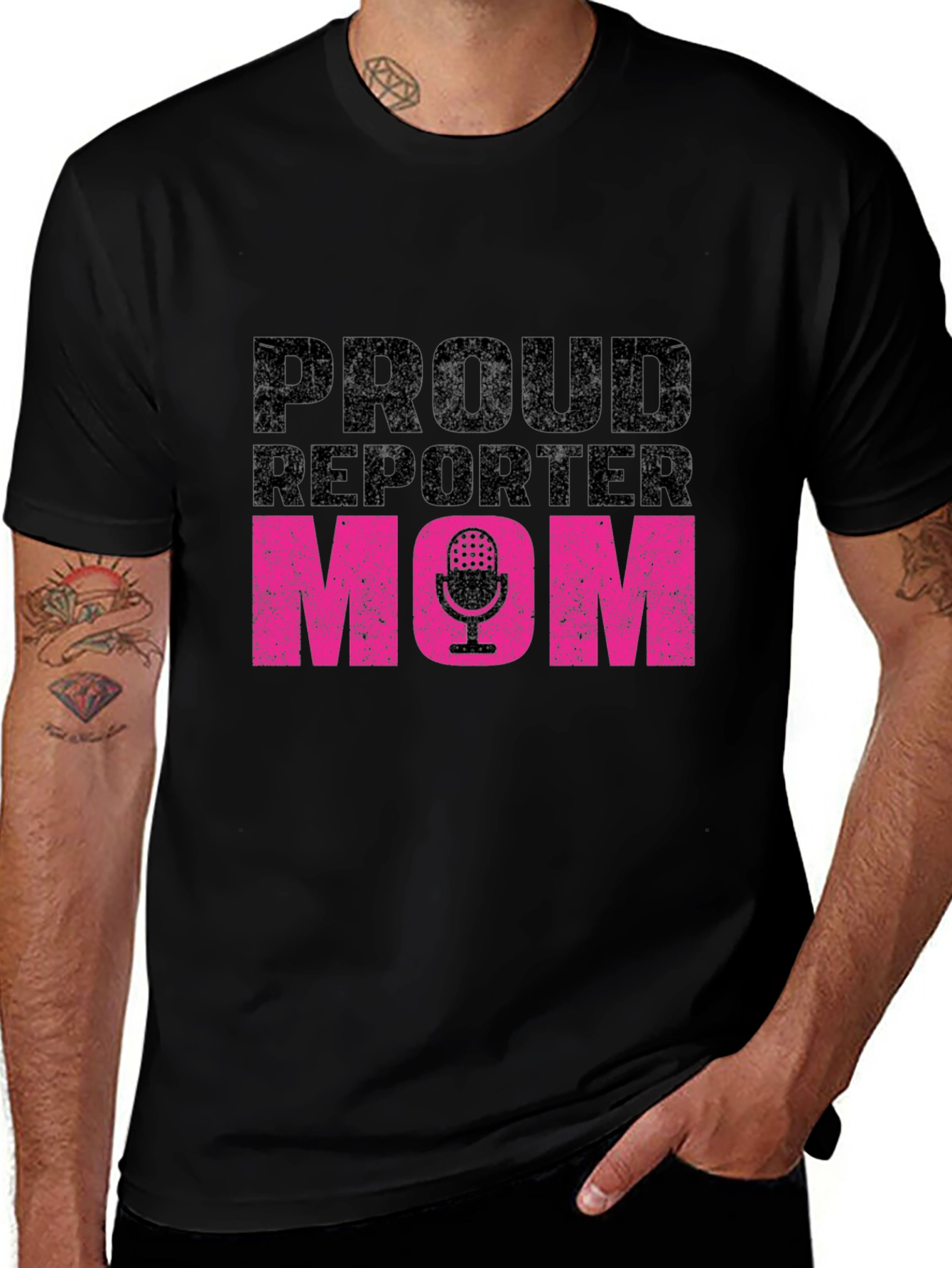 Proud Reporter Mom T-Shirt - Black