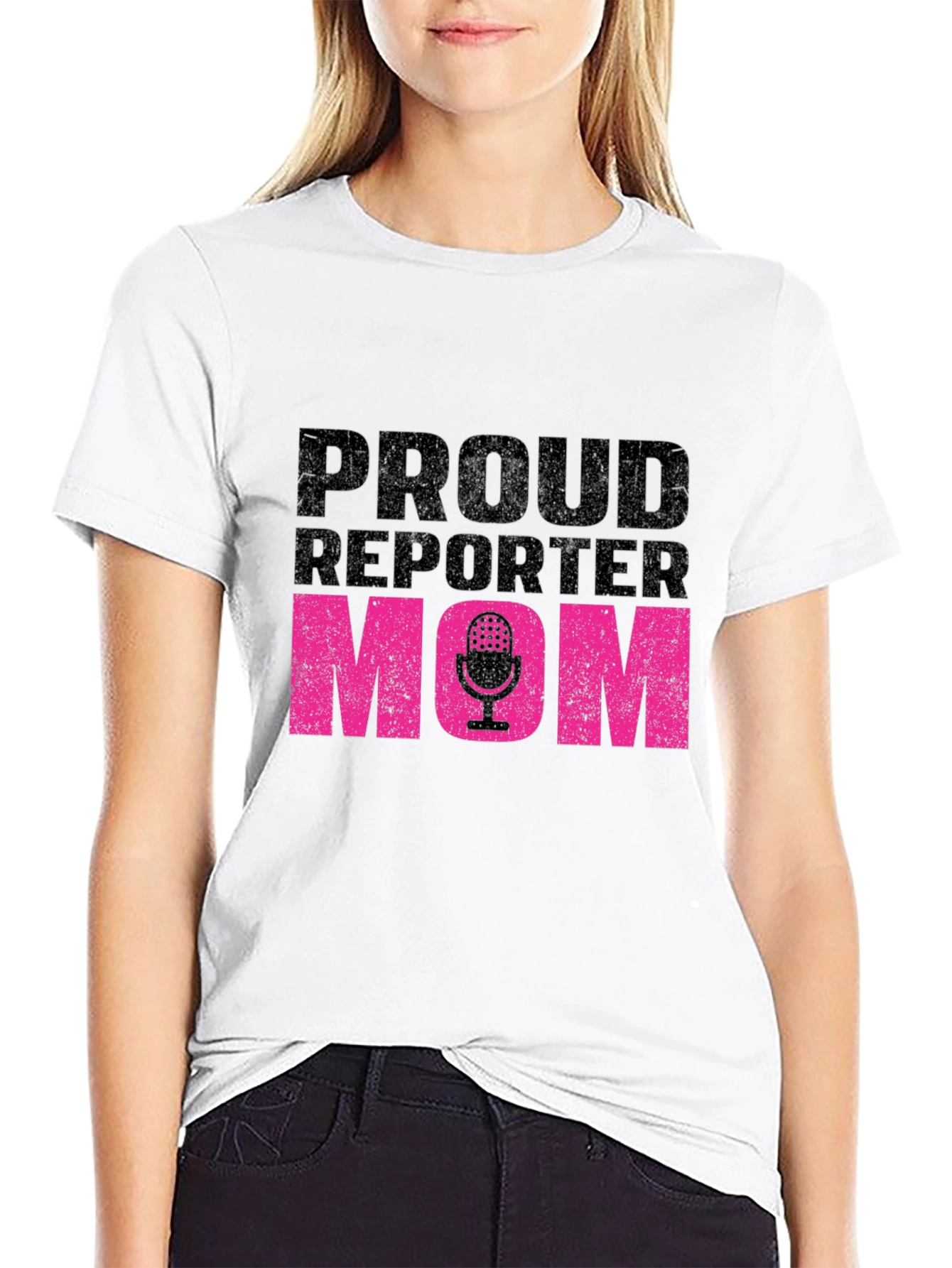 Proud Reporter Mom T-Shirt - Black