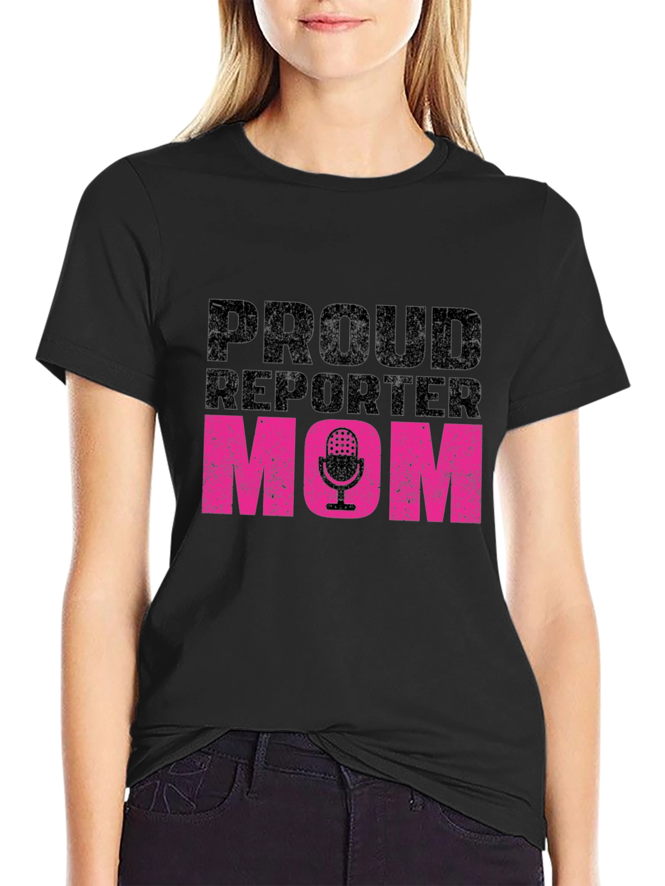 Proud Reporter Mom T-Shirt - Black