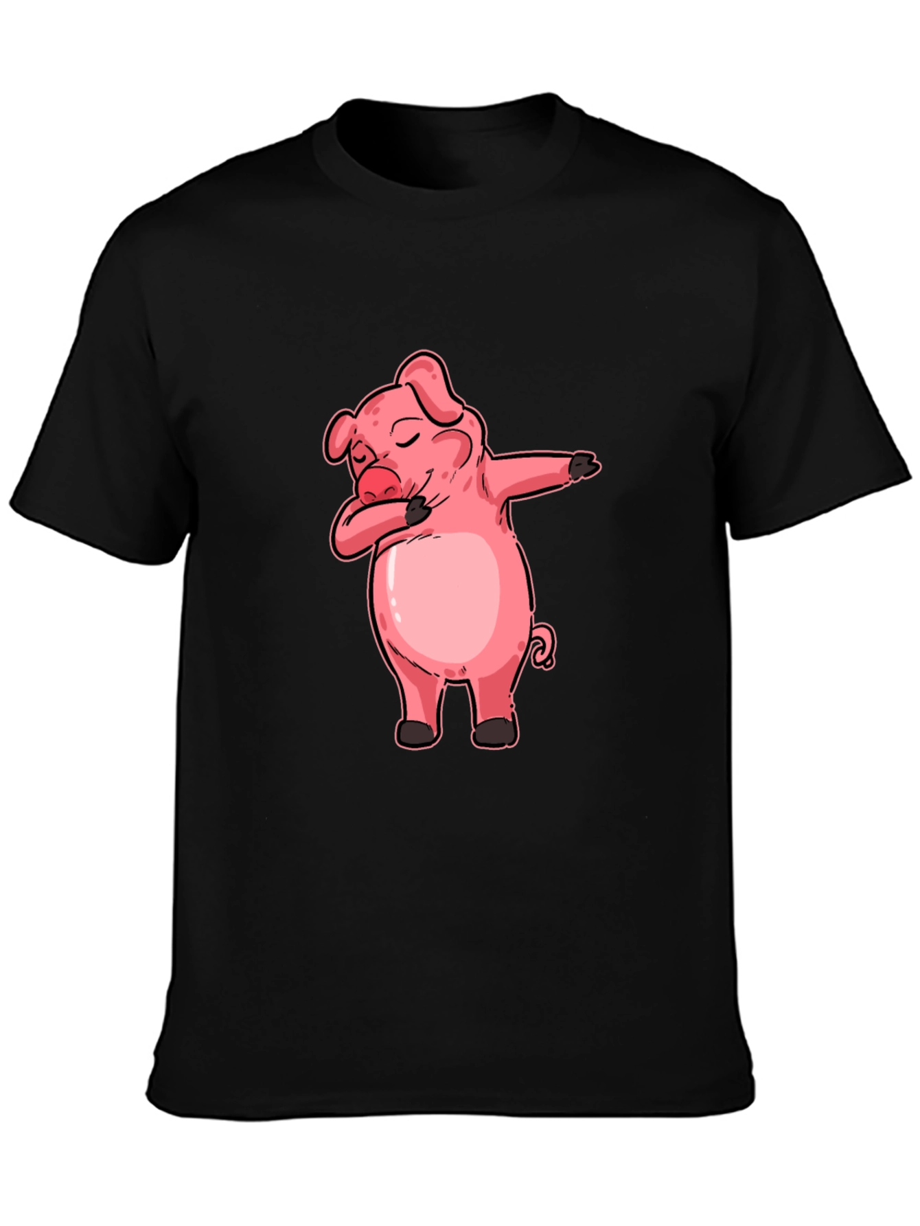 Dabbing Pig Graphic Tee - Funny Cartoon Piglet T-Shirt