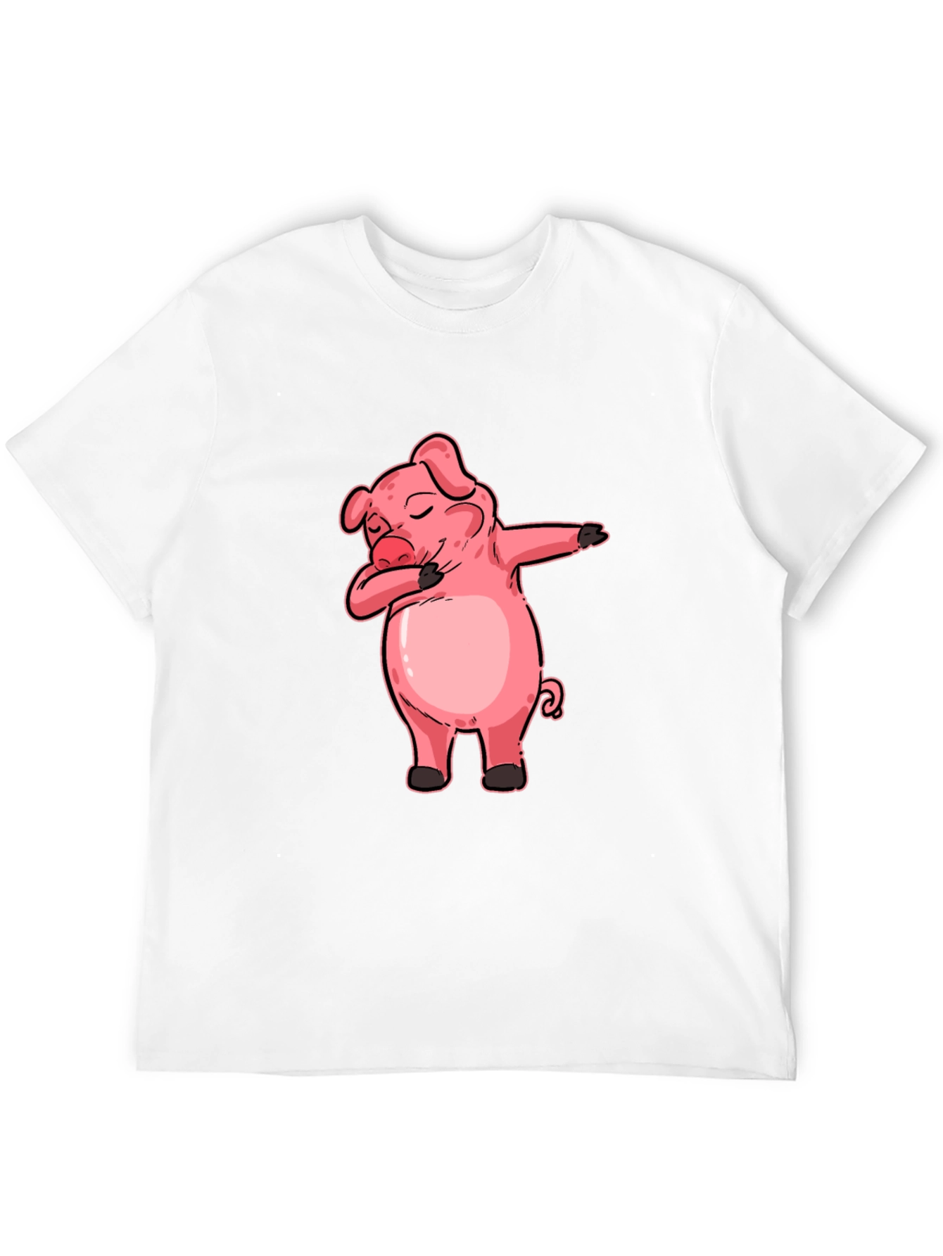 Dabbing Pig Graphic Tee - Funny Cartoon Piglet T-Shirt