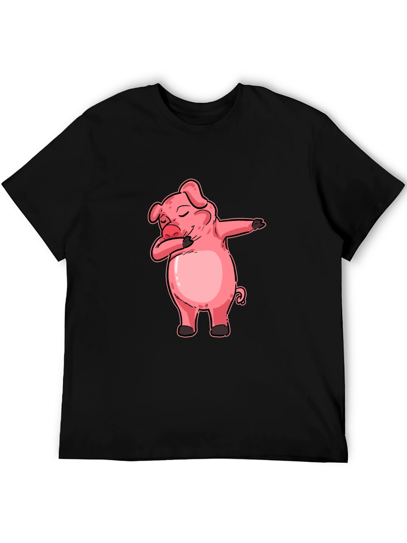 Dabbing Pig Graphic Tee - Funny Cartoon Piglet T-Shirt