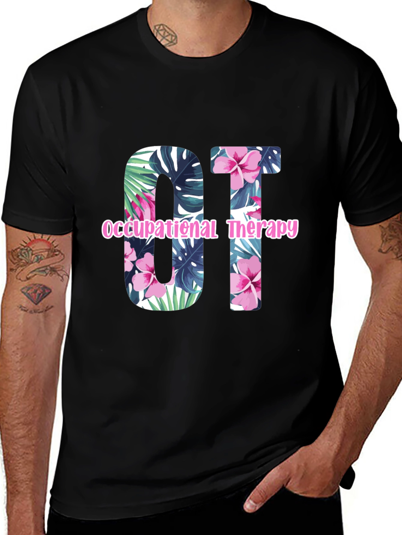 Floral OT Occupational Therapy T-Shirt