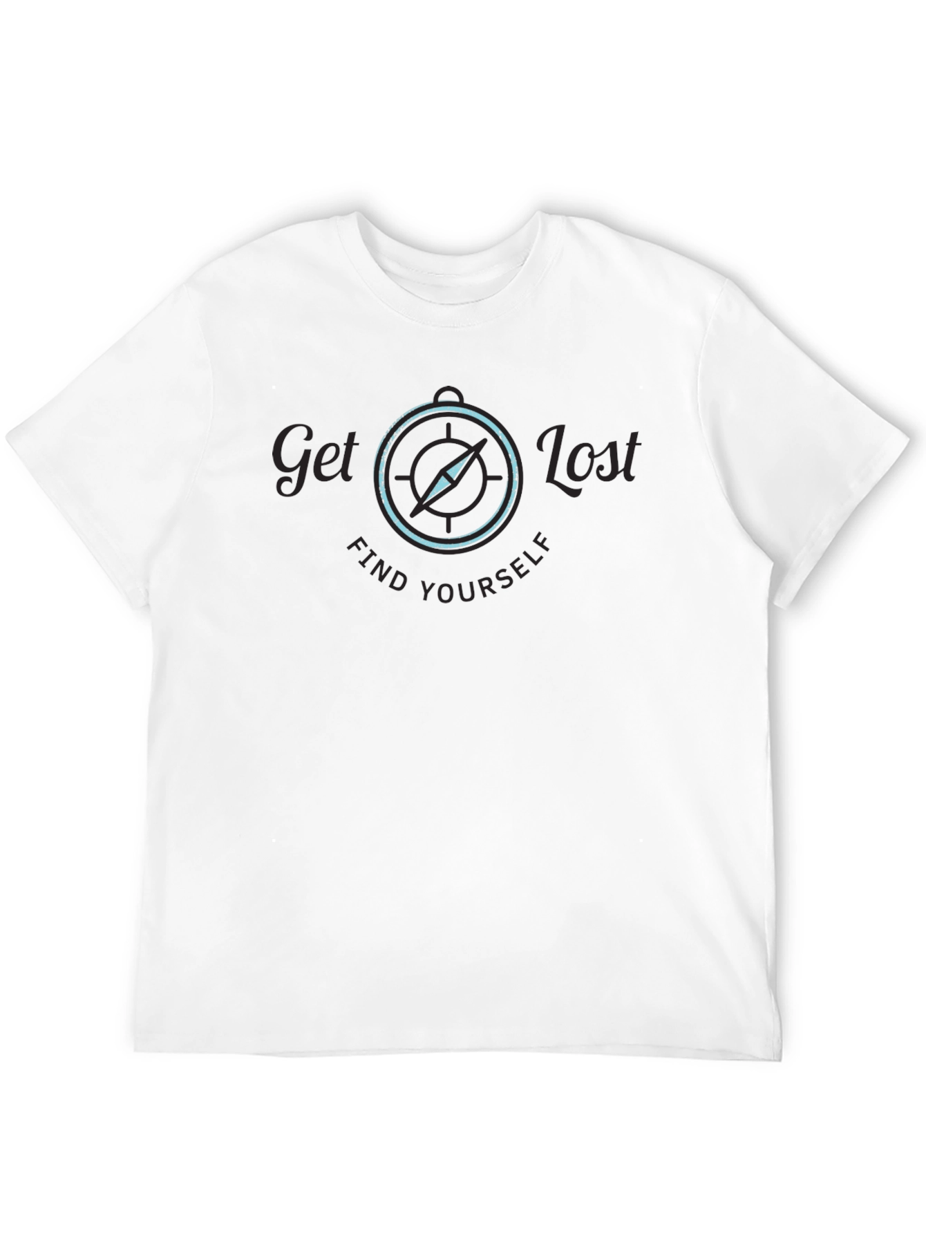 Get Lost Compass Graphic T-Shirt - Find Yourself