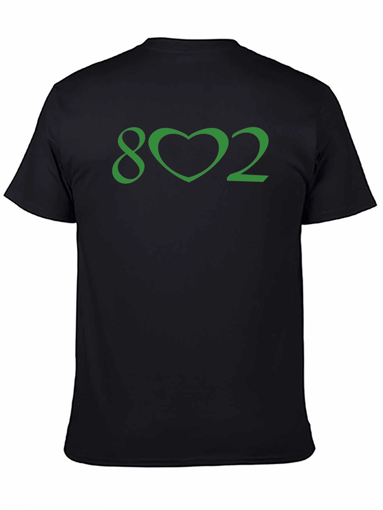 Vermont Pride Tee - 802 Heart Graphic Black T-Shirt
