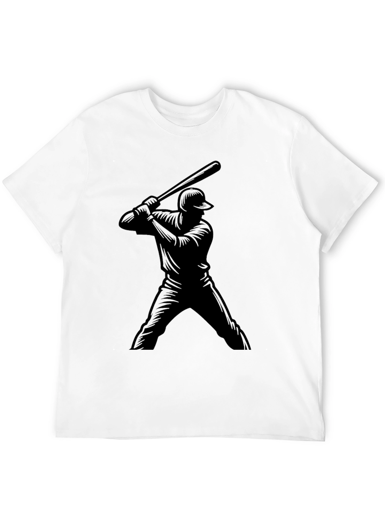 Baseball Player Graphic Tee - Black