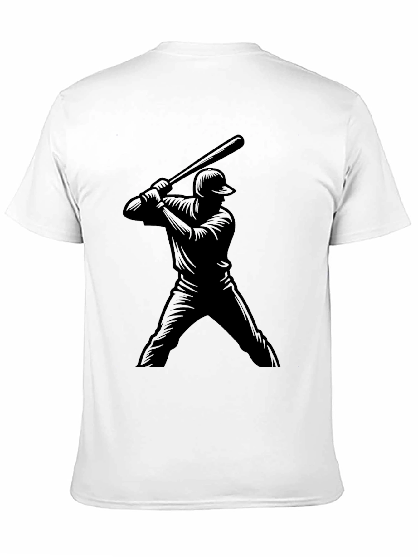 Baseball Player Graphic Tee - Black