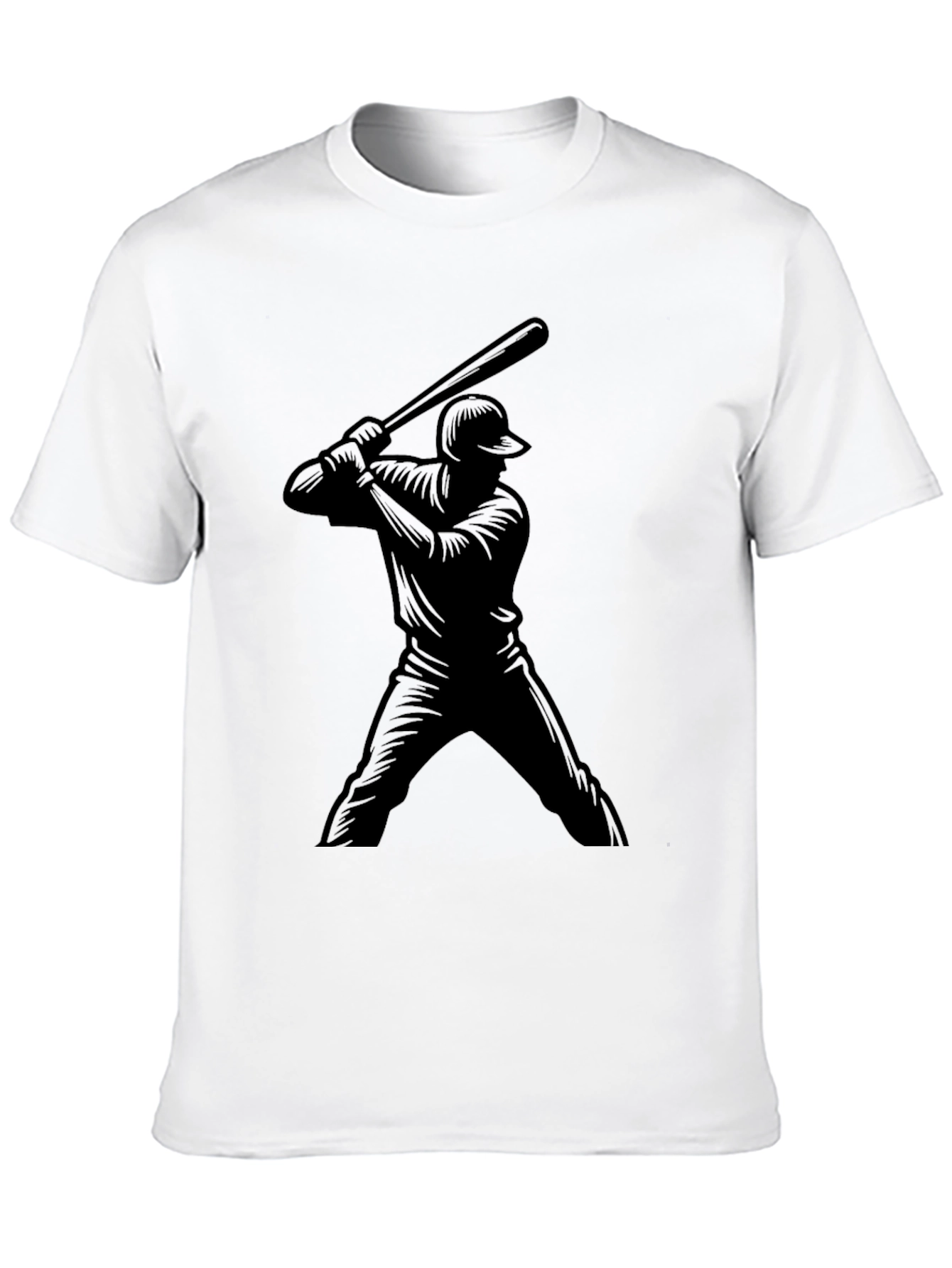 Baseball Player Graphic Tee - Black