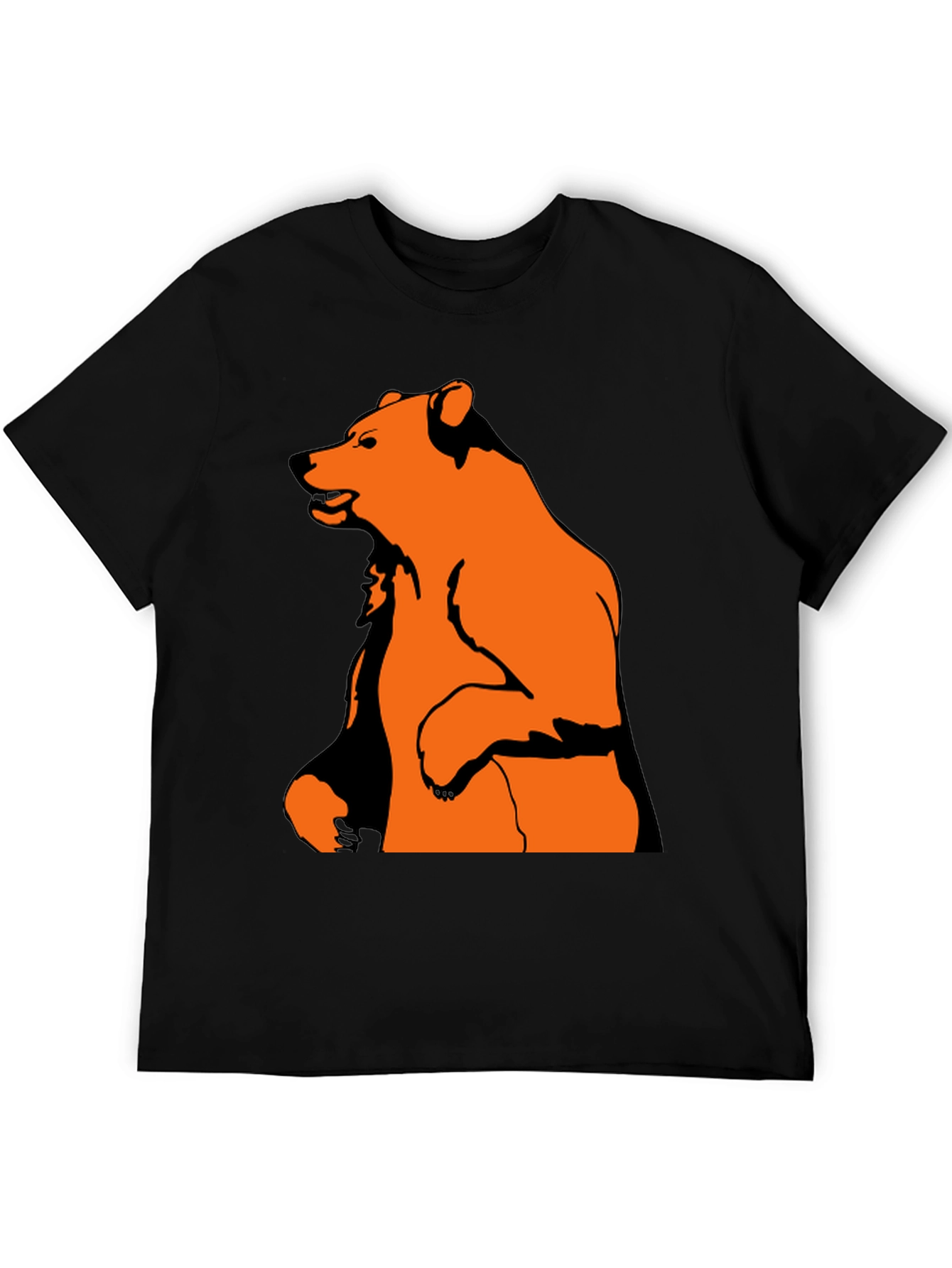 Bear Graphic Tee - Black Cotton Blend