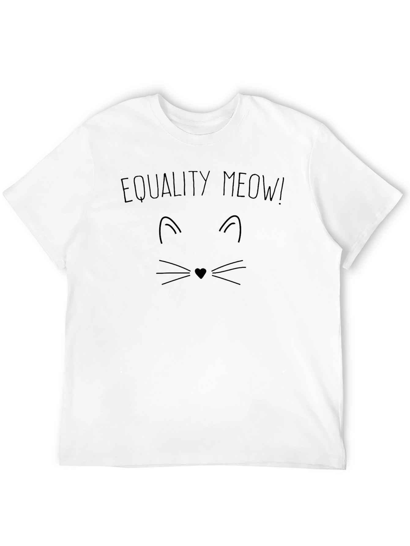 Equality Meow! Black Graphic T-Shirt - Unisex Cotton Tee