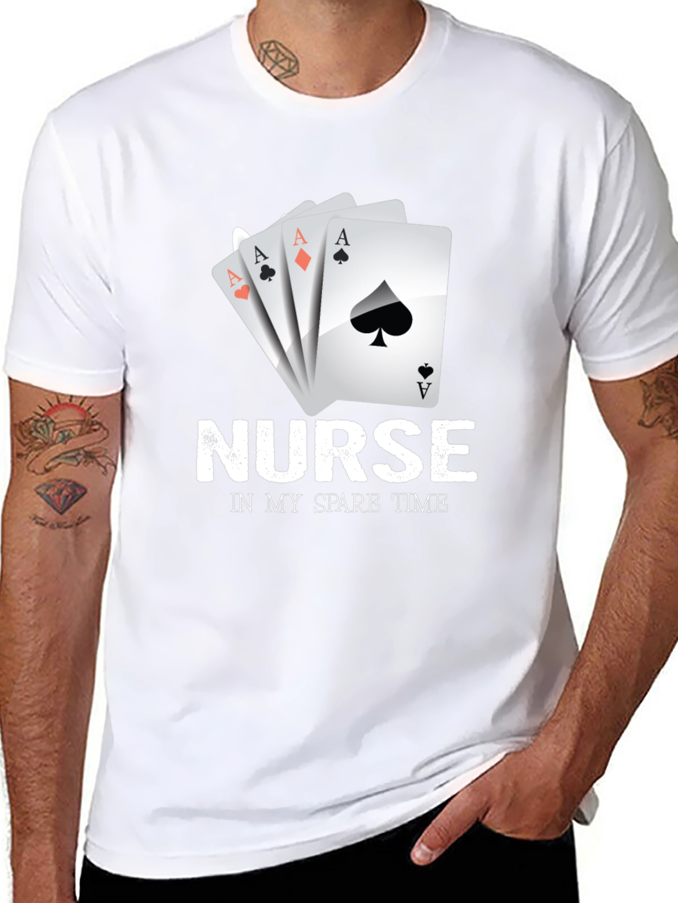 Nurse Spare Time Ace Card Graphic Tee