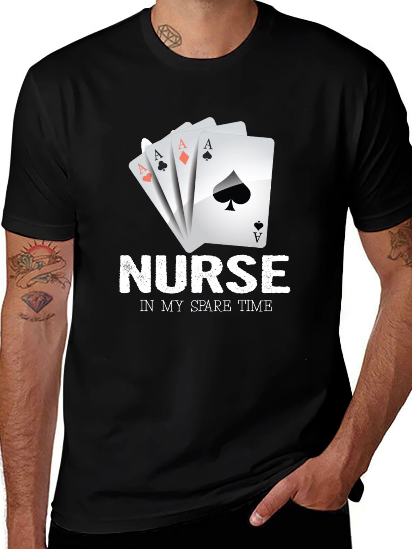 Nurse Spare Time Ace Card Graphic Tee