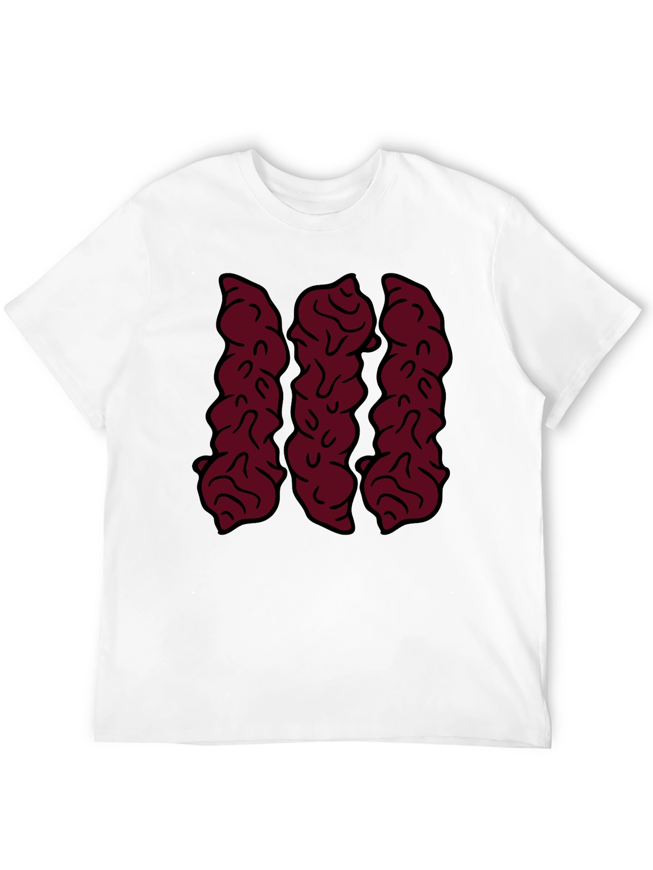 Maroon Abstract Design Black Graphic Tee