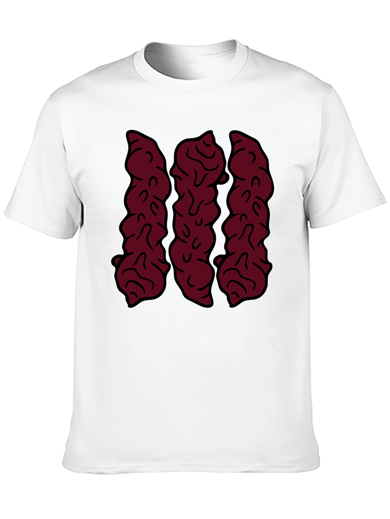 Maroon Abstract Design Black Graphic Tee