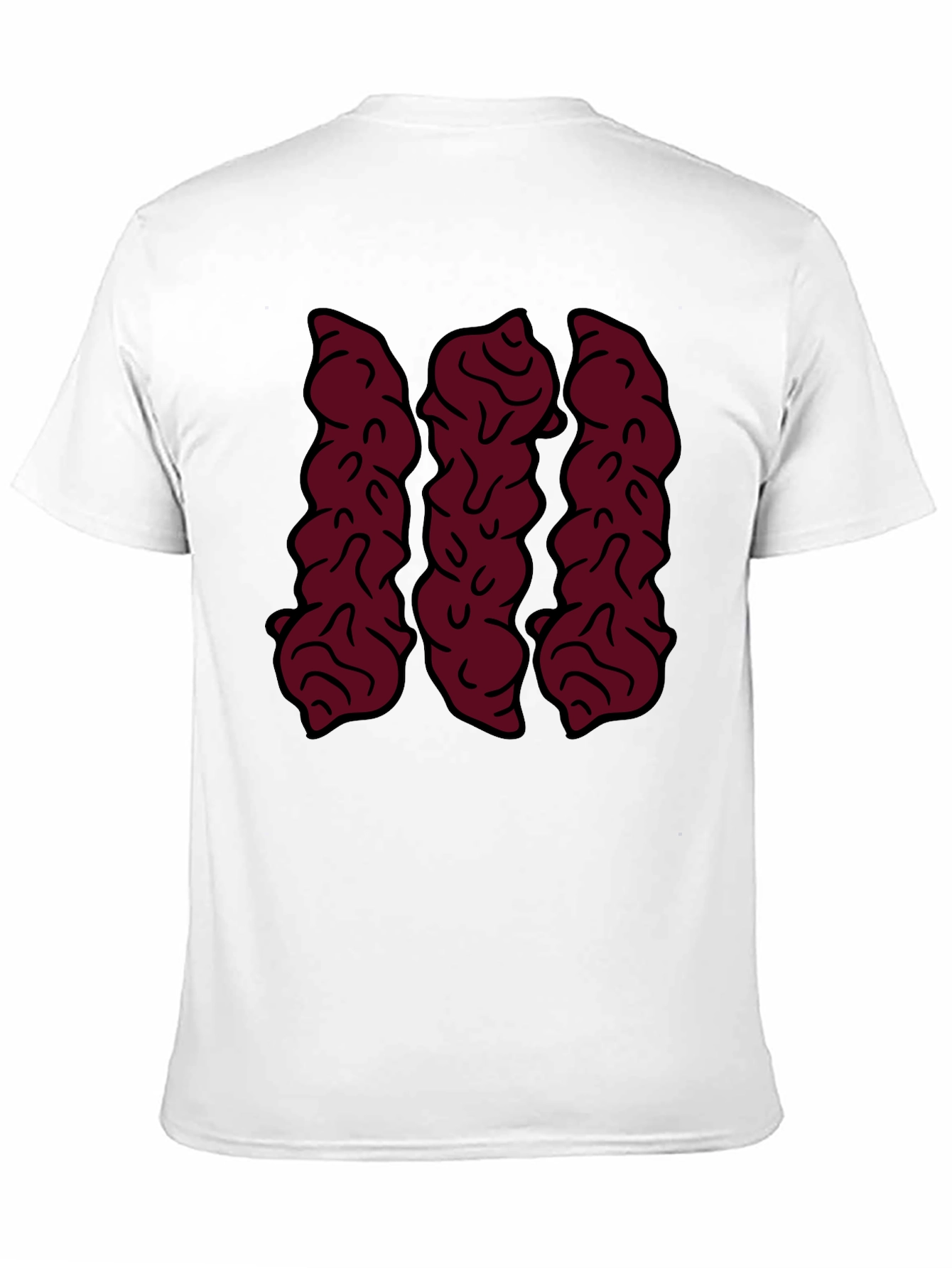 Maroon Abstract Design Black Graphic Tee