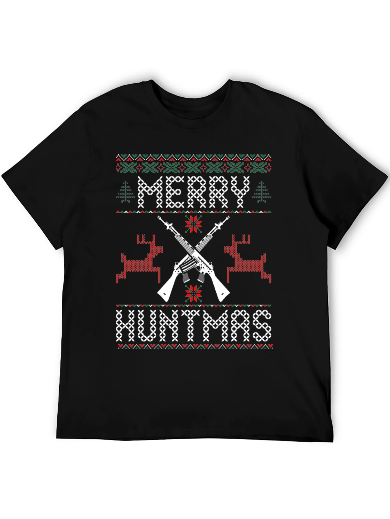 Merry Huntmas Ugly Christmas Sweater Style T-Shirt