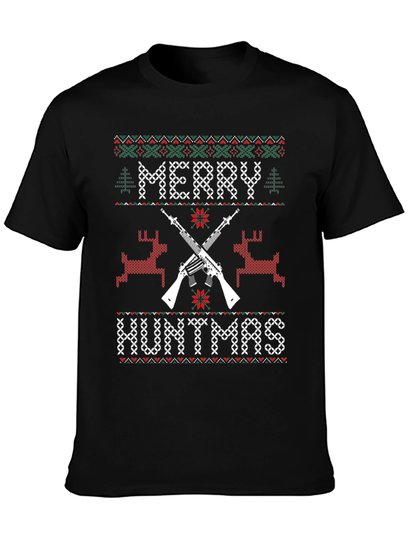 Merry Huntmas Ugly Christmas Sweater Style T-Shirt