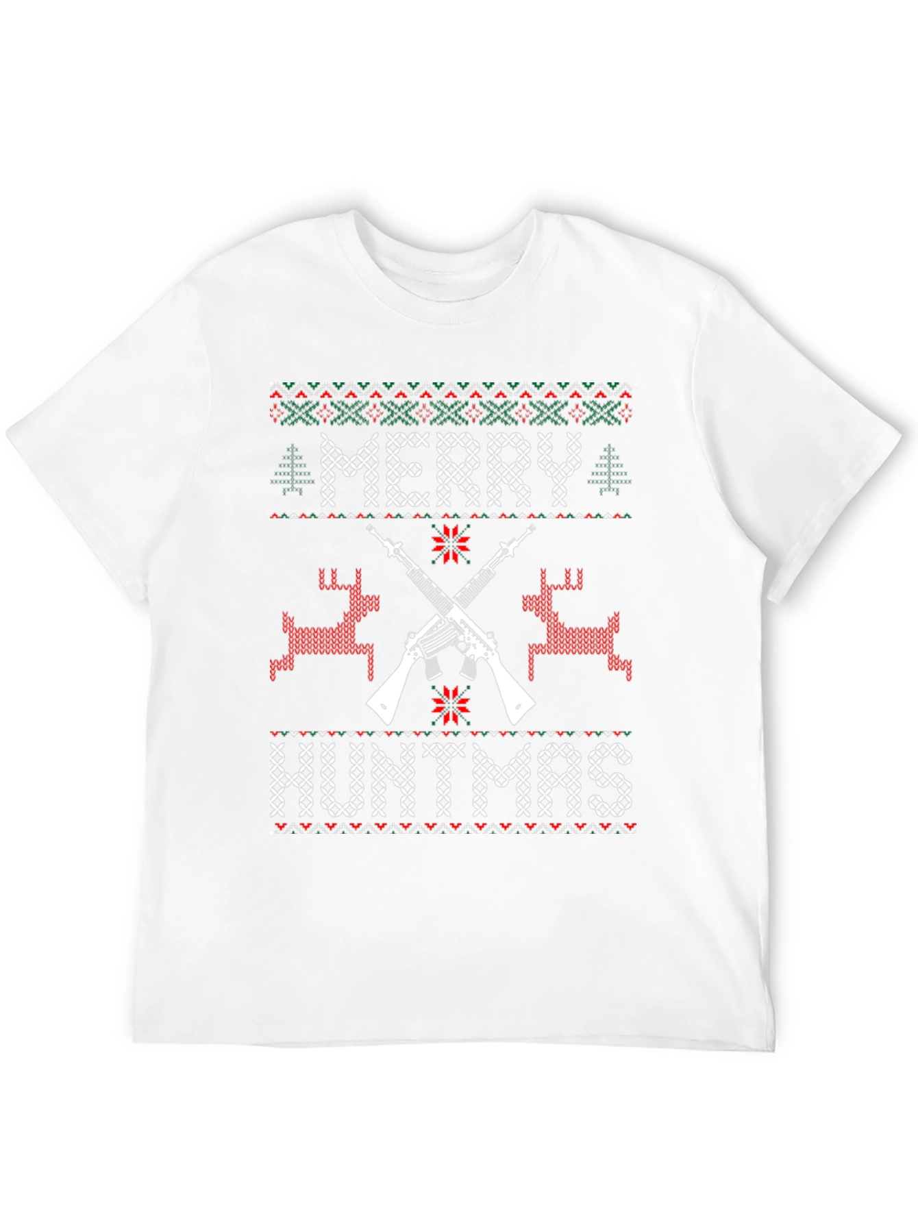 Merry Huntmas Ugly Christmas Sweater Style T-Shirt
