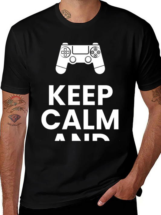 Keep Calm and Game On Black T-Shirt