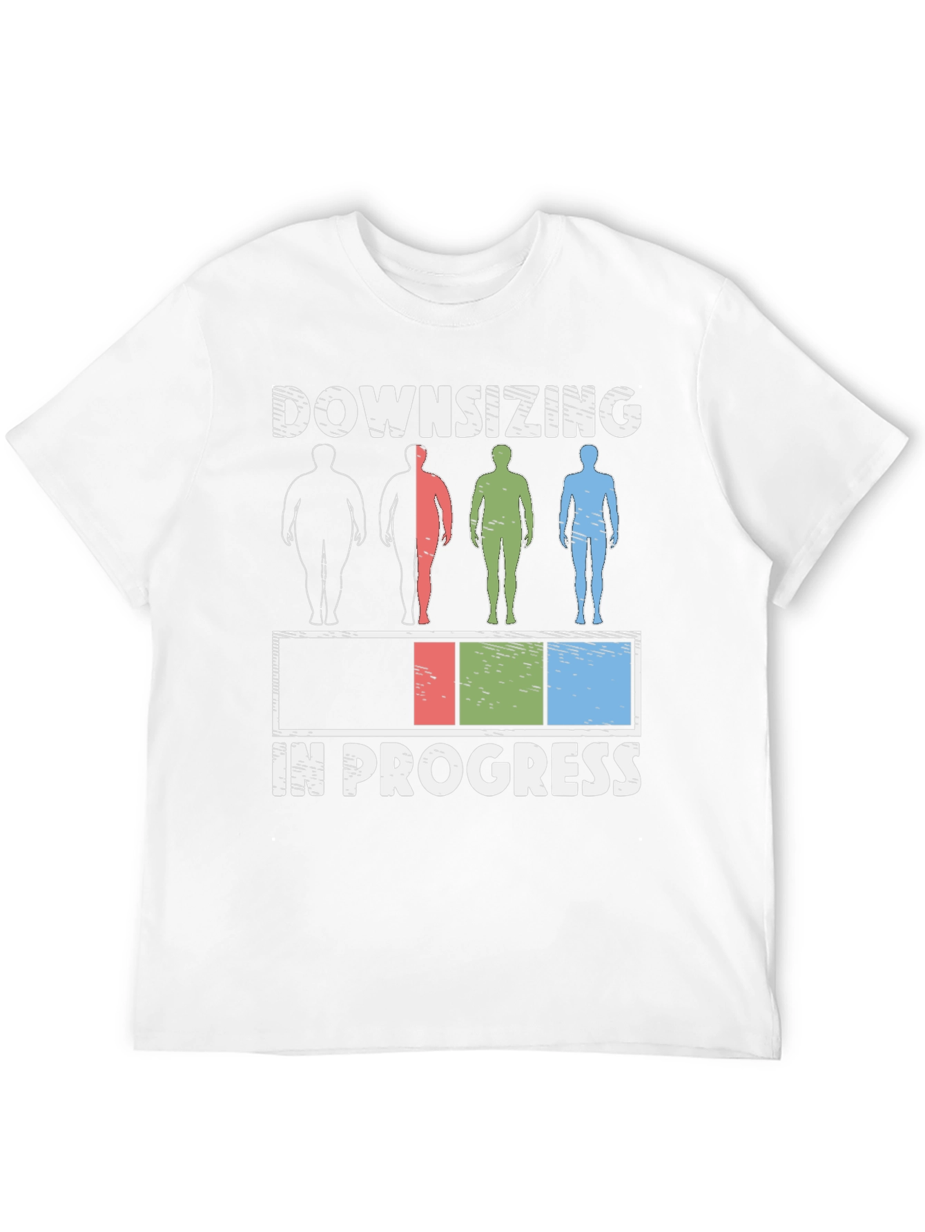 Downsizing in Progress Funny Weight Loss T-Shirt