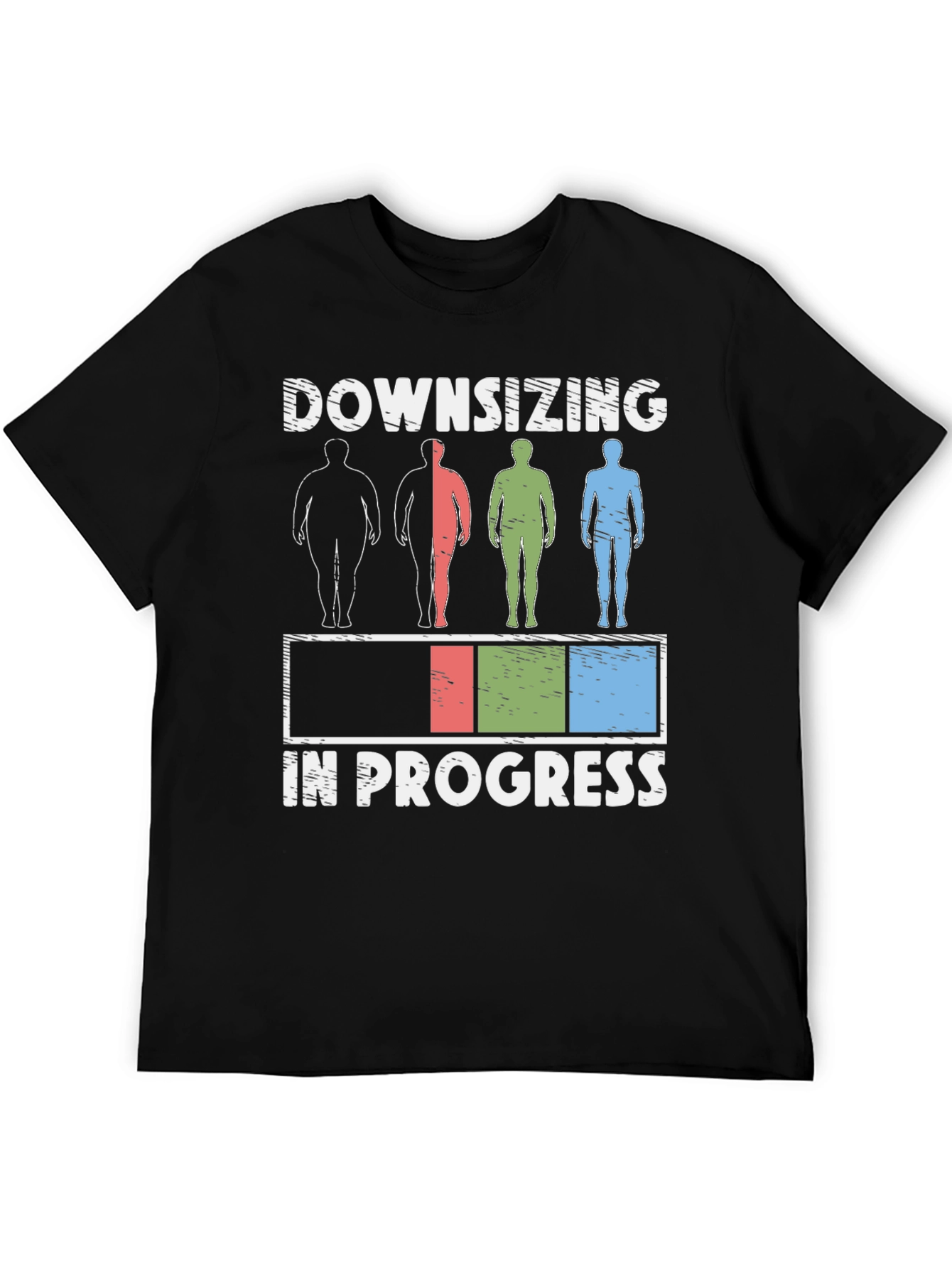 Downsizing in Progress Funny Weight Loss T-Shirt