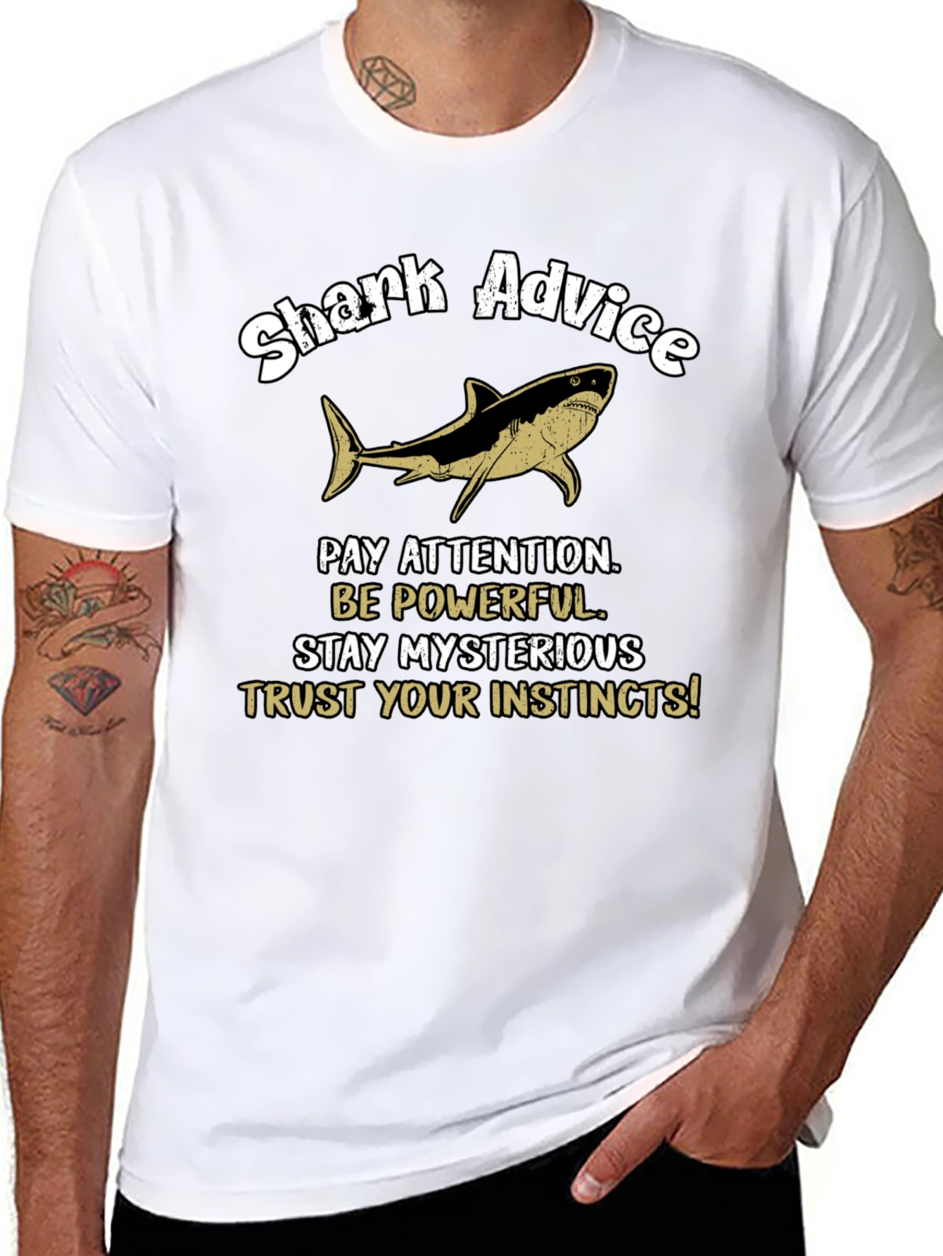 Shark Advice Graphic T-Shirt - Pay Attention Tee