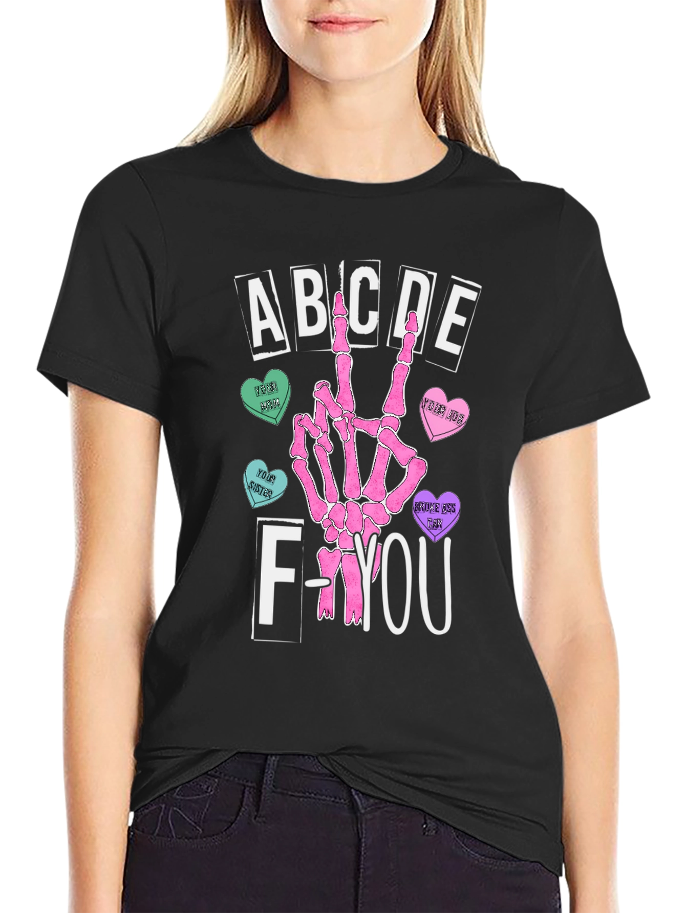 Sarcastic ABCDE F-You Graphic T-Shirt