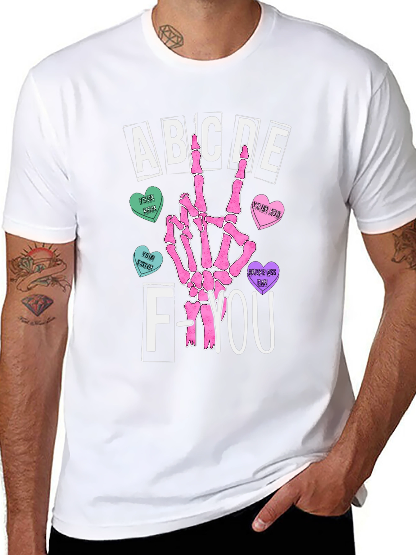 Sarcastic ABCDE F-You Graphic T-Shirt