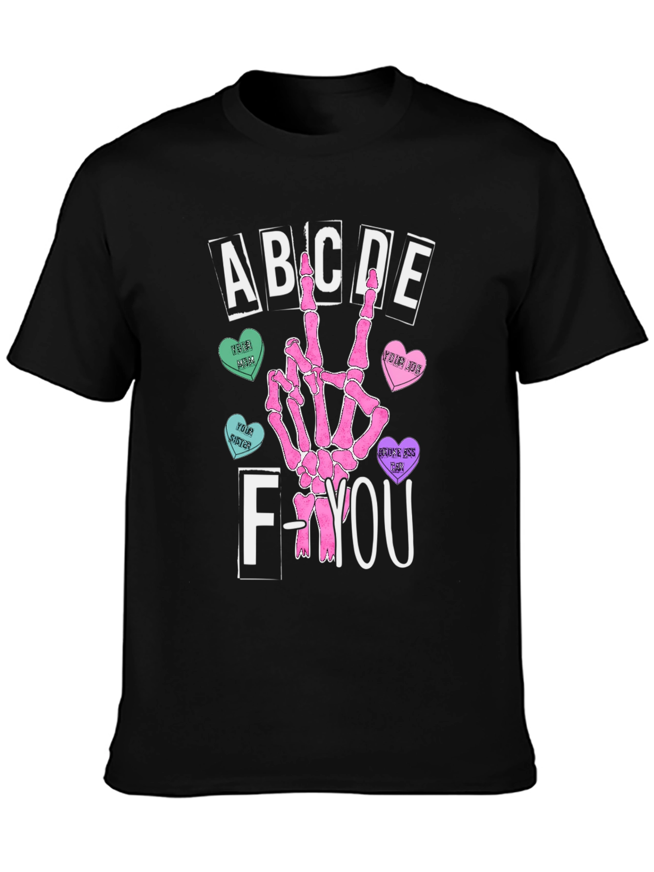 Sarcastic ABCDE F-You Graphic T-Shirt