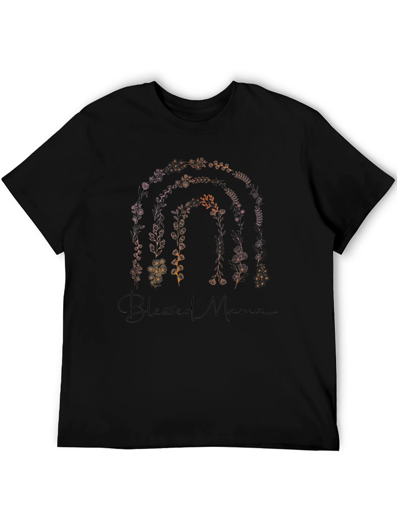Blessed Mama Floral Rainbow Graphic Tee