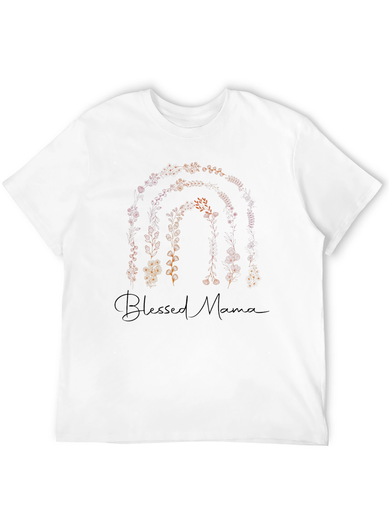 Blessed Mama Floral Rainbow Graphic Tee