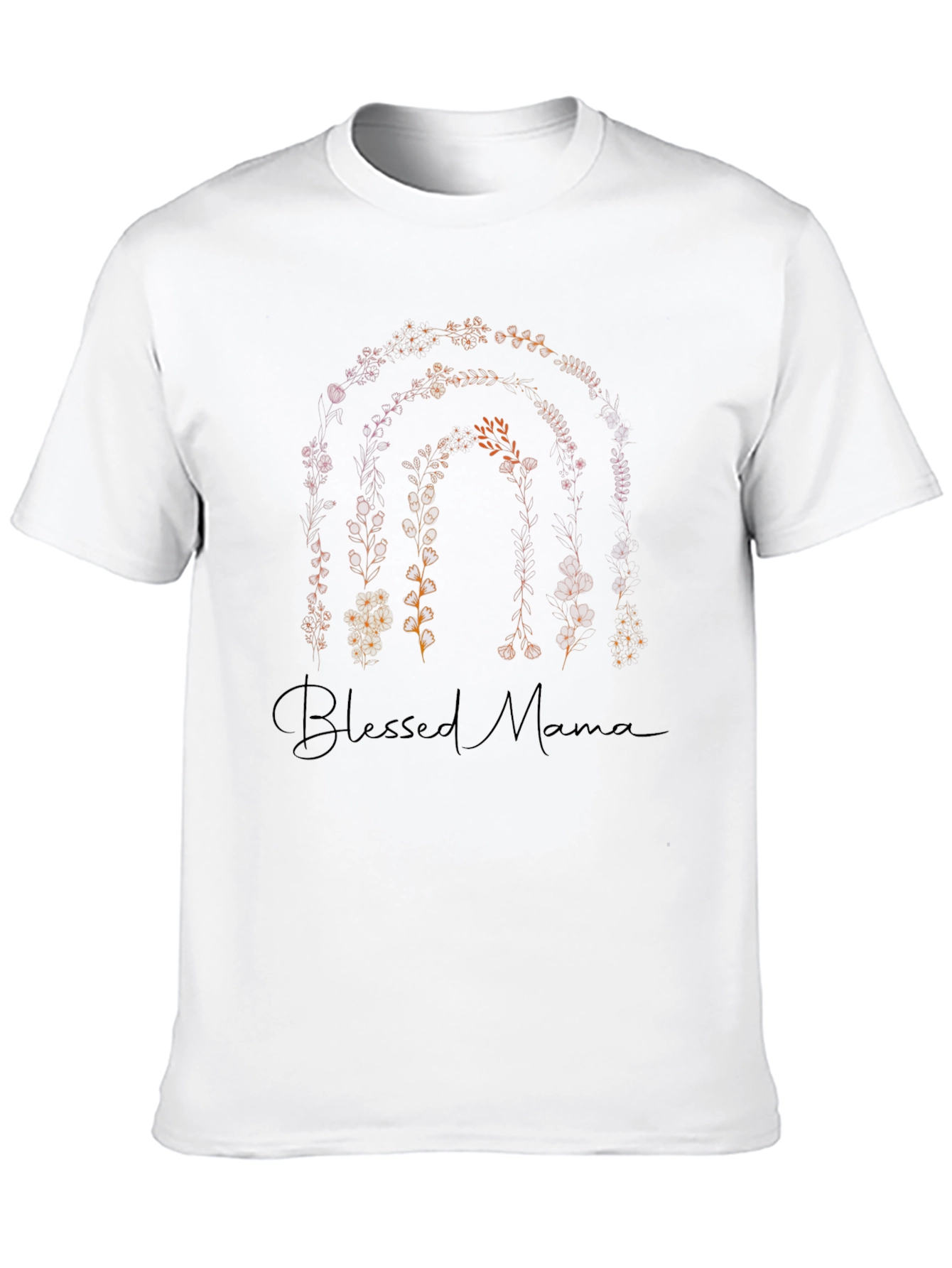 Blessed Mama Floral Rainbow Graphic Tee