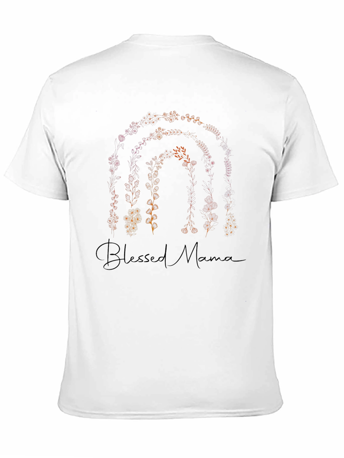 Blessed Mama Floral Rainbow Graphic Tee